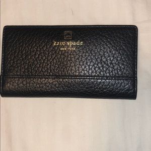 Kate Spade Black Laurel Way Pebble Leather Wallet